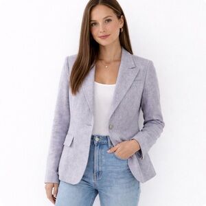 Judith & Charles Linen Blazer Size 12 Lilac Purple Career Corporate Spring